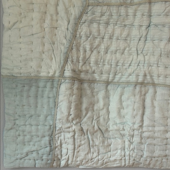 Anthropologie • NWOT Ellery Pieced Euro Sham Pillow Cover Light Blue 26x26in - Picture 5 of 13